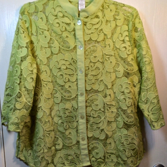 Draper's & Damon's Lace Button Down Blouse SZ: XL - Picture 1 of 16